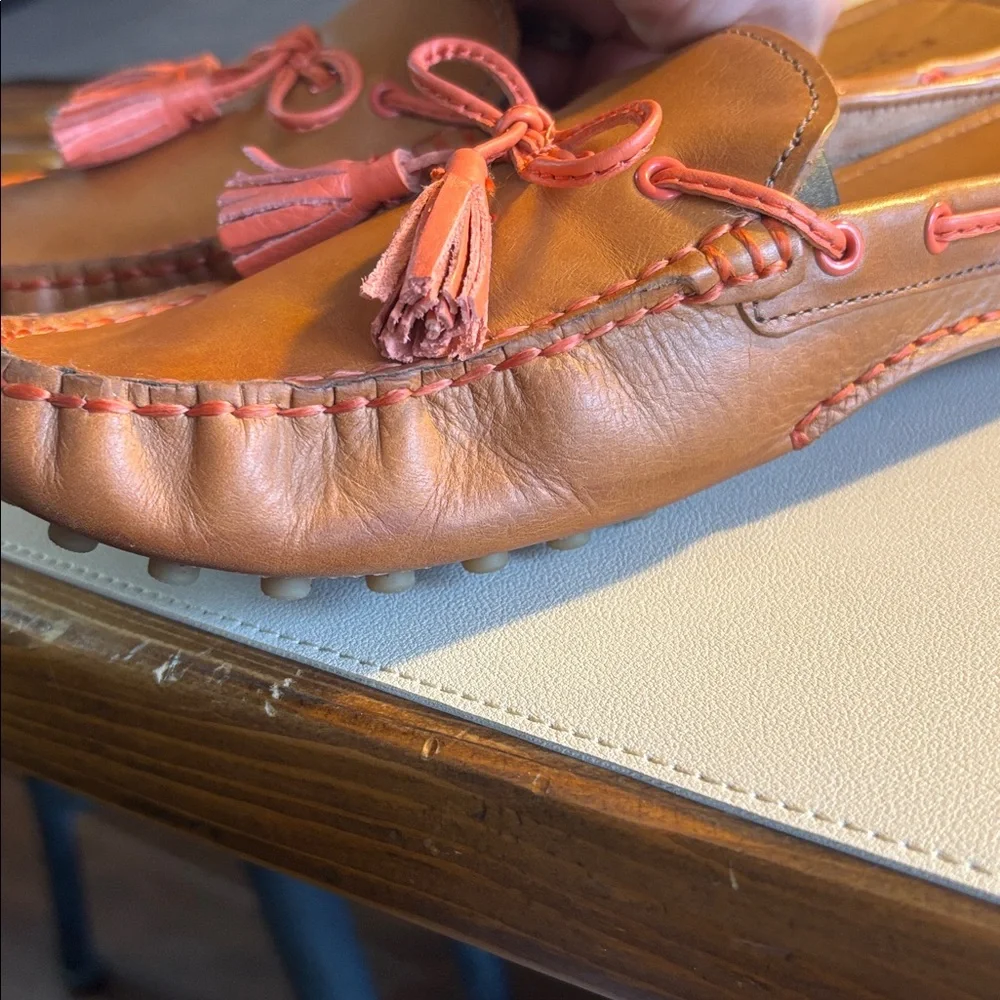 Coach Women's Brown Leather Moccasins with Tassels - Picture 10 of 14